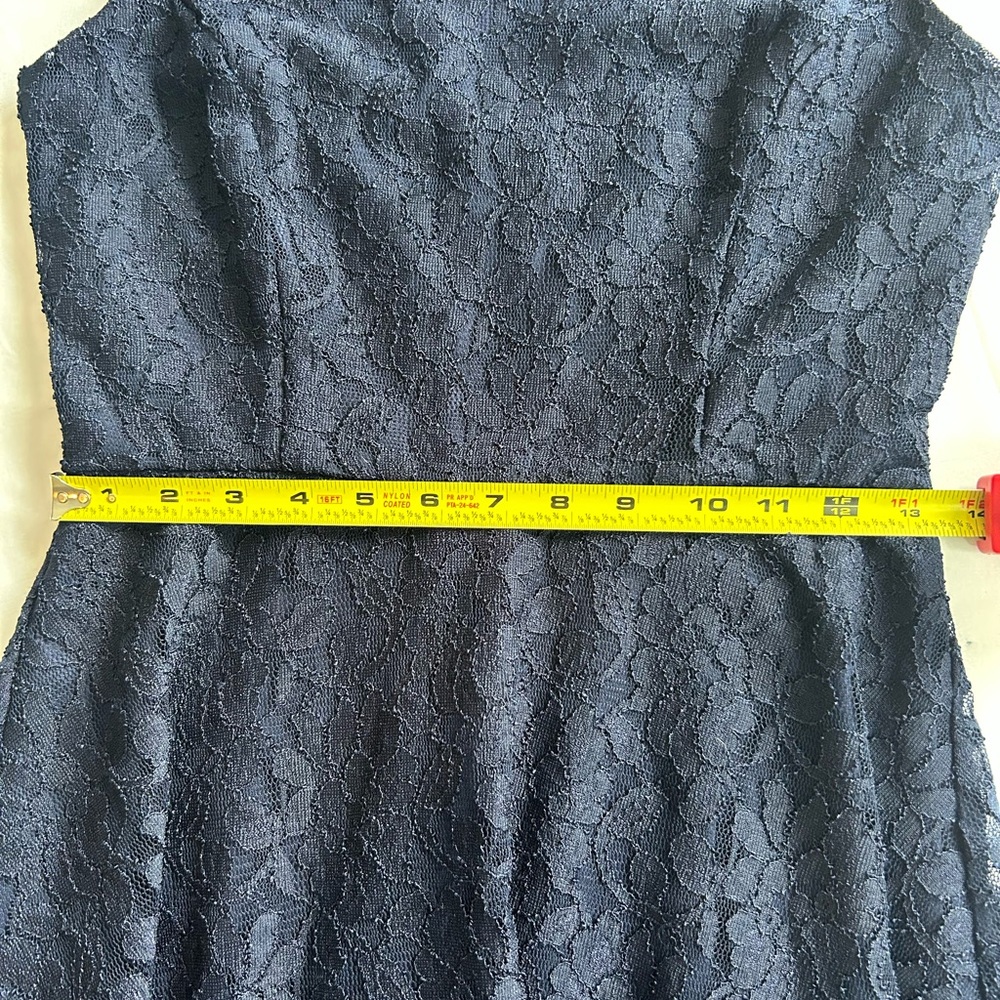 NWT Speechless Navy Bl Sleeveless fit&flare floral lace dress (skater) Back zip - Picture 13 of 13